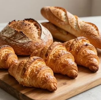 Freshly baked bread and pastries
