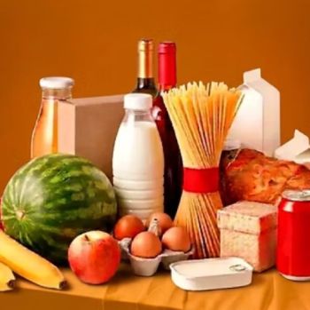 A basket of fresh groceries